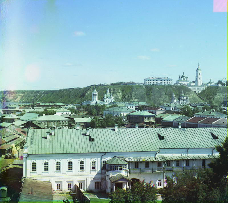 Вид с колокольни церкви Преображения Господня при духовной семинарии. Тобольск