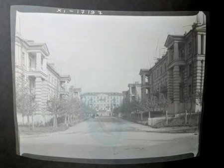 Жилые дома в проезде между ул. Пятилетки и Труда в Березняках.1951 г. Общий вид. Архитектор Фишзон.jpg